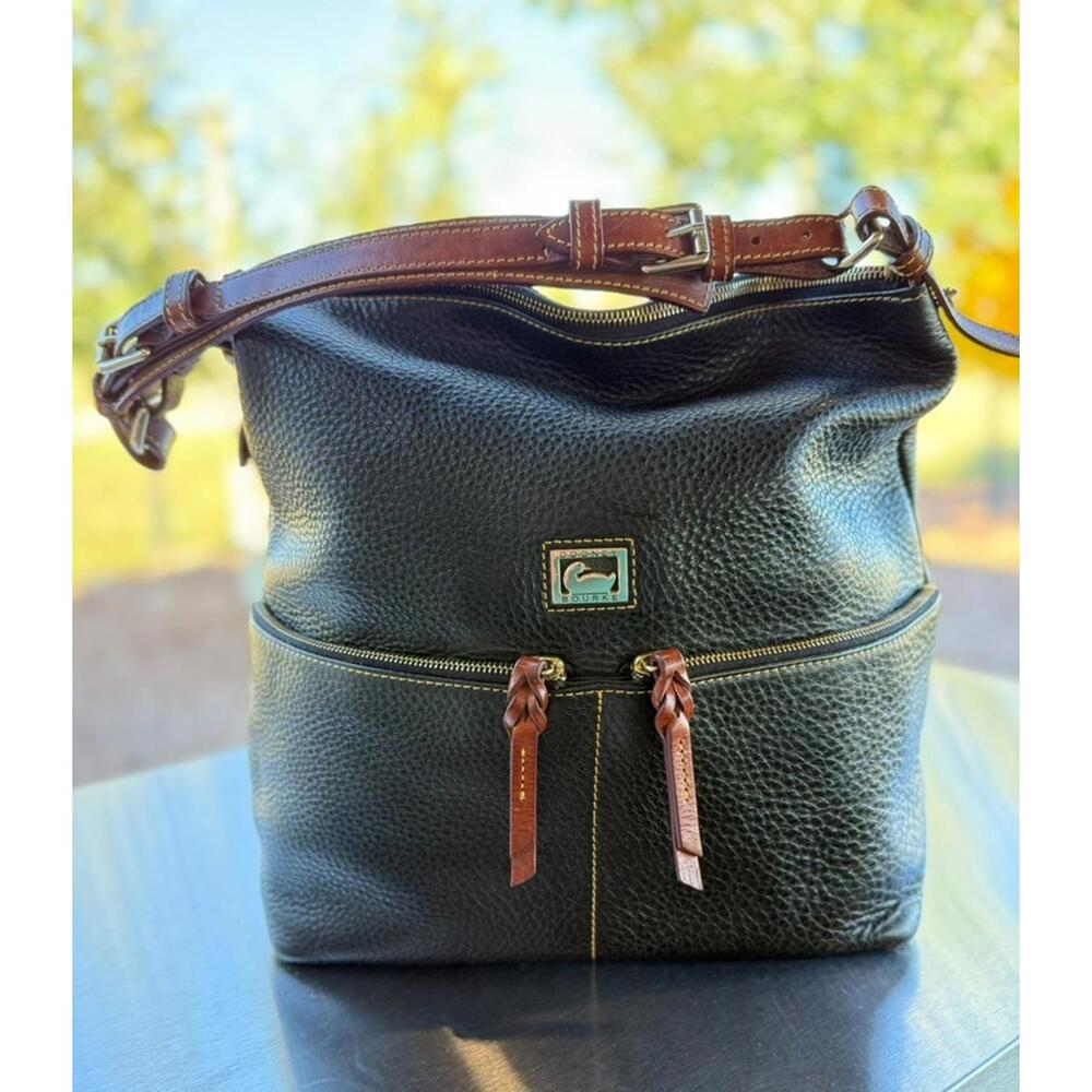 Dooney & Bourke Dillen Pocket Navy Pebbled Leather Hobo Bag